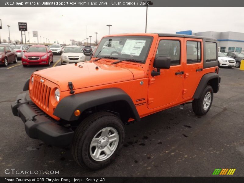 Front 3/4 View of 2013 Wrangler Unlimited Sport 4x4 Right Hand Drive
