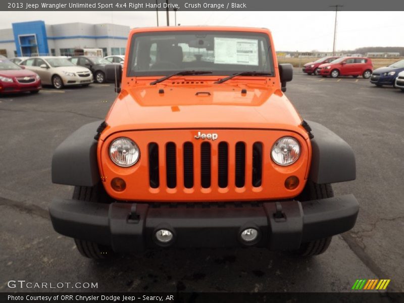 Crush Orange / Black 2013 Jeep Wrangler Unlimited Sport 4x4 Right Hand Drive