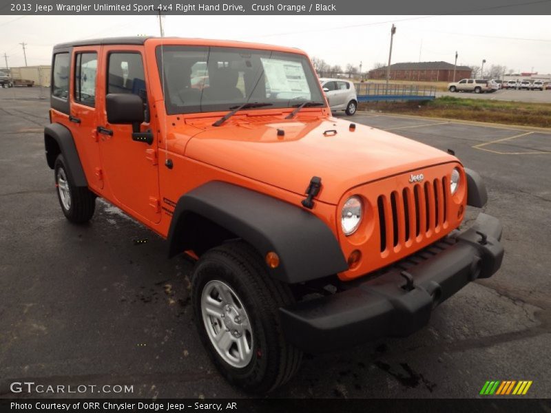 Front 3/4 View of 2013 Wrangler Unlimited Sport 4x4 Right Hand Drive