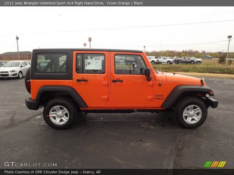 Crush Orange / Black 2013 Jeep Wrangler Unlimited Sport 4x4 Right Hand Drive