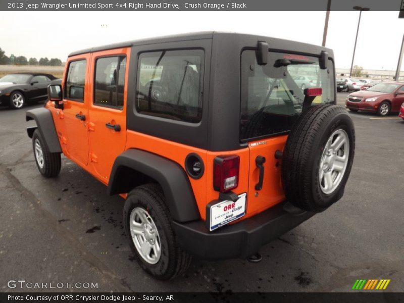 Crush Orange / Black 2013 Jeep Wrangler Unlimited Sport 4x4 Right Hand Drive