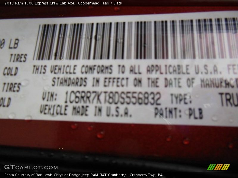 Copperhead Pearl / Black 2013 Ram 1500 Express Crew Cab 4x4