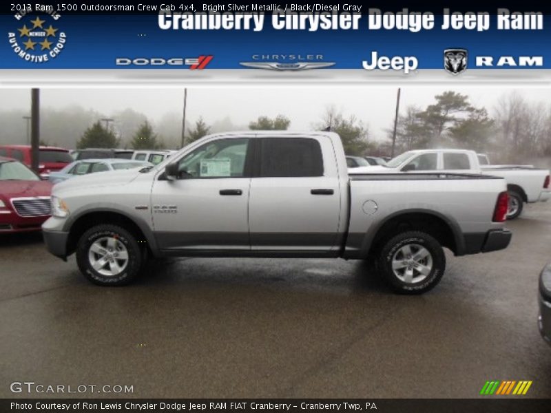 Bright Silver Metallic / Black/Diesel Gray 2013 Ram 1500 Outdoorsman Crew Cab 4x4