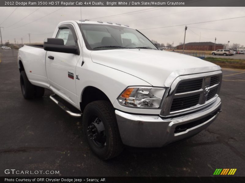 Bright White / Dark Slate/Medium Graystone 2012 Dodge Ram 3500 HD ST Regular Cab 4x4 Dually