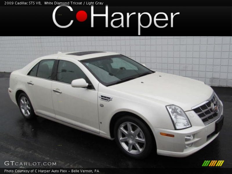 White Diamond Tricoat / Light Gray 2009 Cadillac STS V8