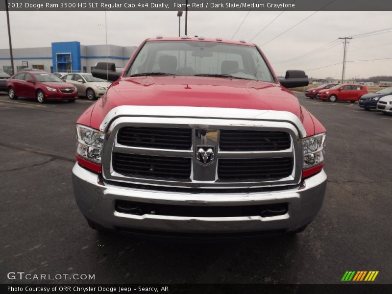 Flame Red / Dark Slate/Medium Graystone 2012 Dodge Ram 3500 HD SLT Regular Cab 4x4 Dually