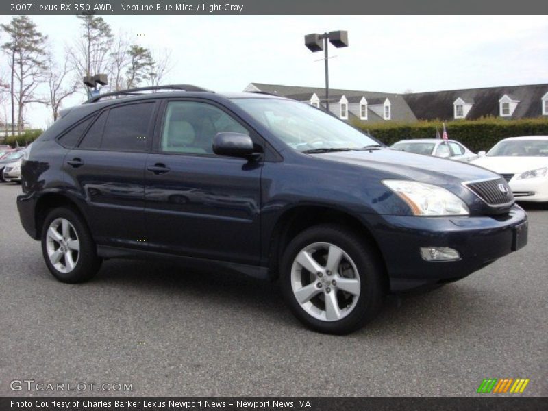 Neptune Blue Mica / Light Gray 2007 Lexus RX 350 AWD