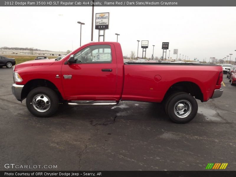 Flame Red / Dark Slate/Medium Graystone 2012 Dodge Ram 3500 HD SLT Regular Cab 4x4 Dually