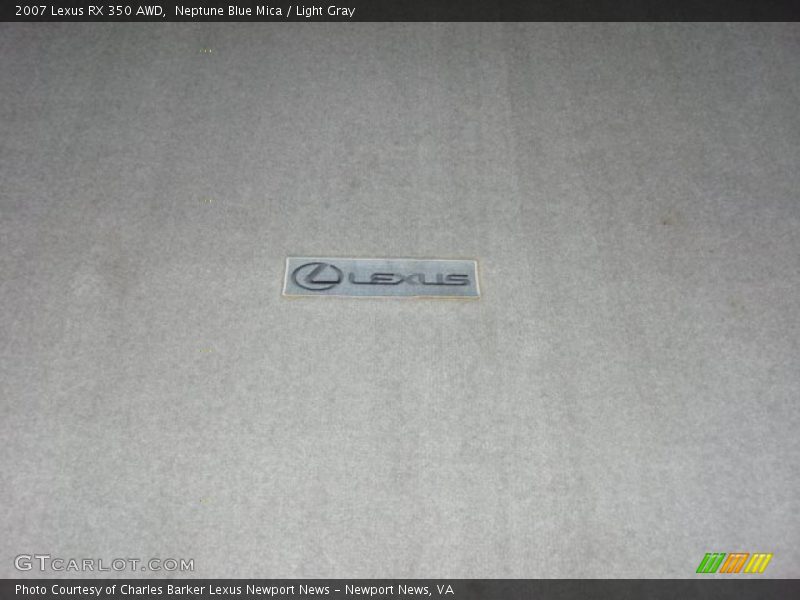 Neptune Blue Mica / Light Gray 2007 Lexus RX 350 AWD