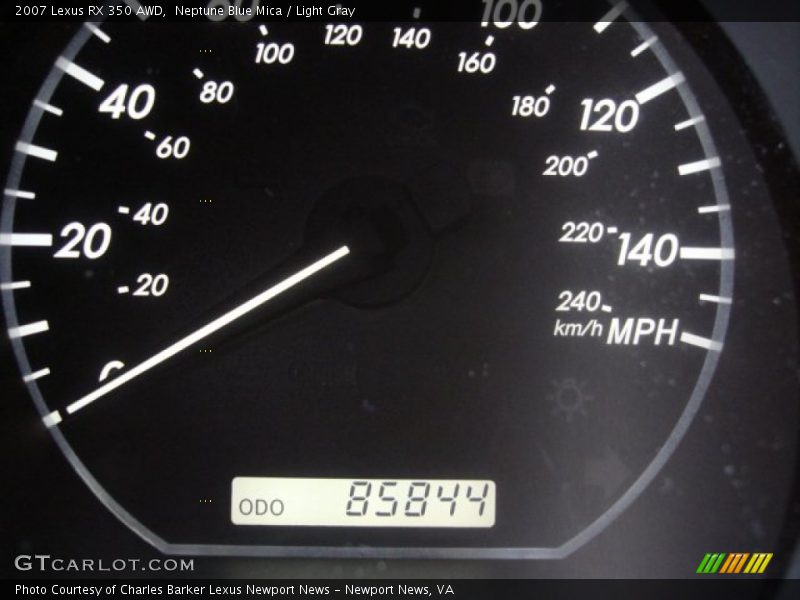 Neptune Blue Mica / Light Gray 2007 Lexus RX 350 AWD