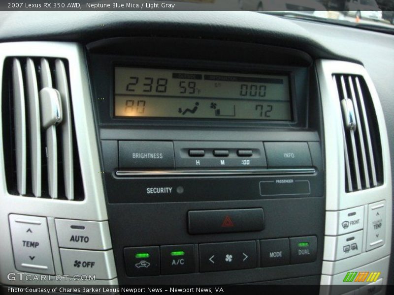 Controls of 2007 RX 350 AWD