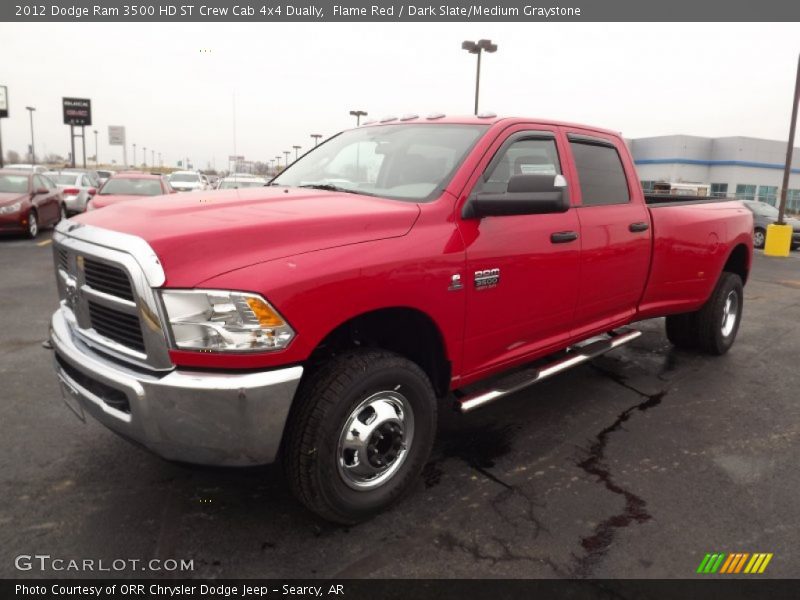 Flame Red / Dark Slate/Medium Graystone 2012 Dodge Ram 3500 HD ST Crew Cab 4x4 Dually