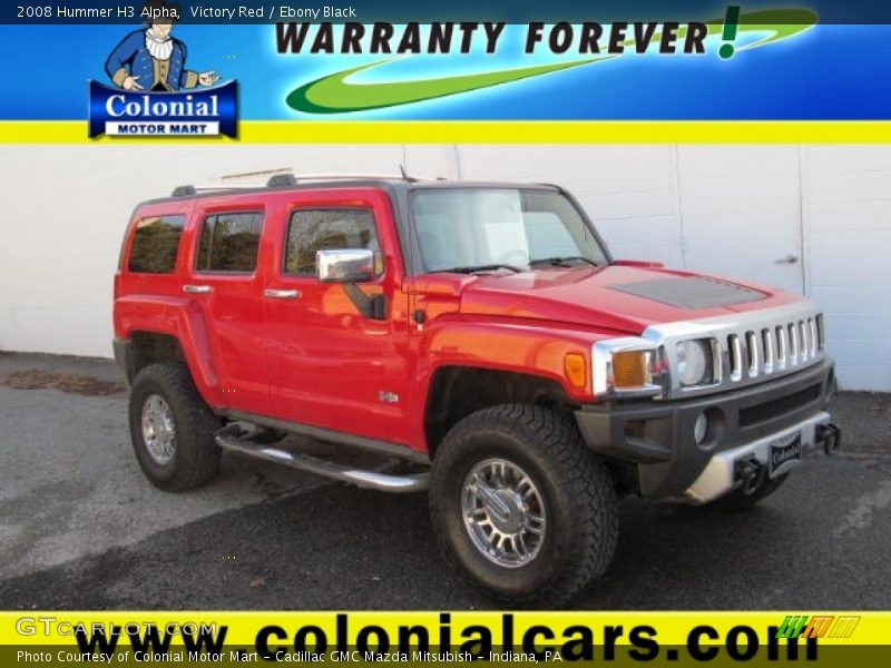 Victory Red / Ebony Black 2008 Hummer H3 Alpha
