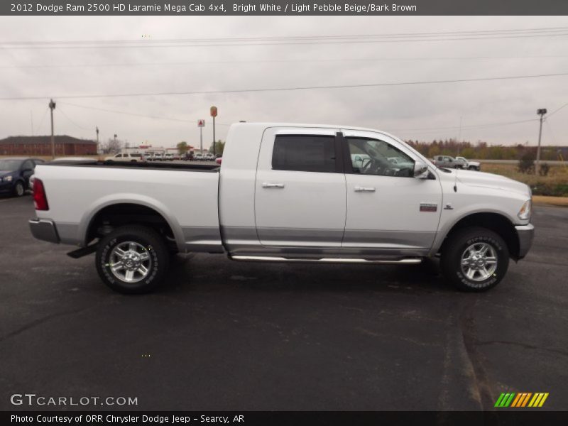 Bright White / Light Pebble Beige/Bark Brown 2012 Dodge Ram 2500 HD Laramie Mega Cab 4x4