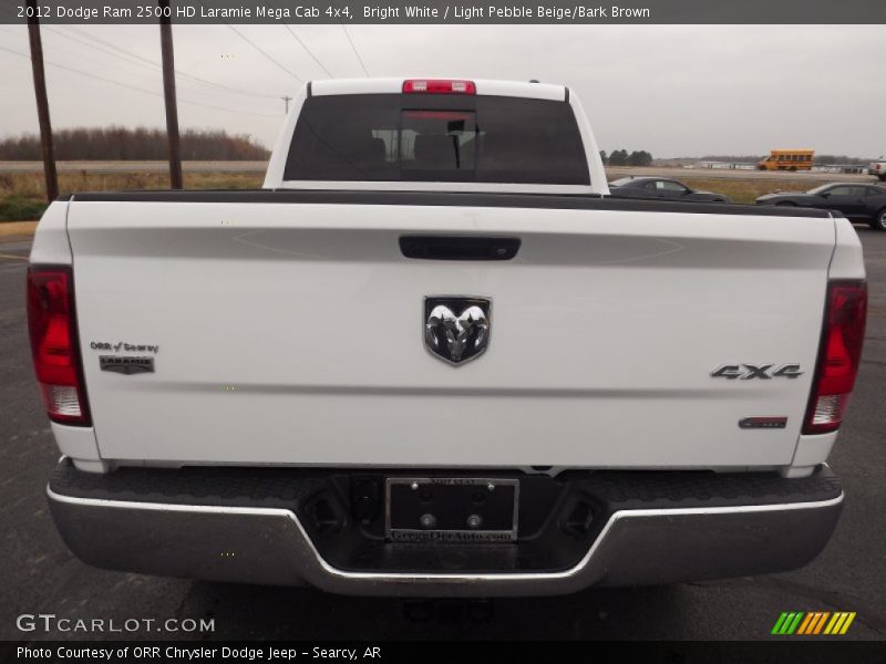 Bright White / Light Pebble Beige/Bark Brown 2012 Dodge Ram 2500 HD Laramie Mega Cab 4x4