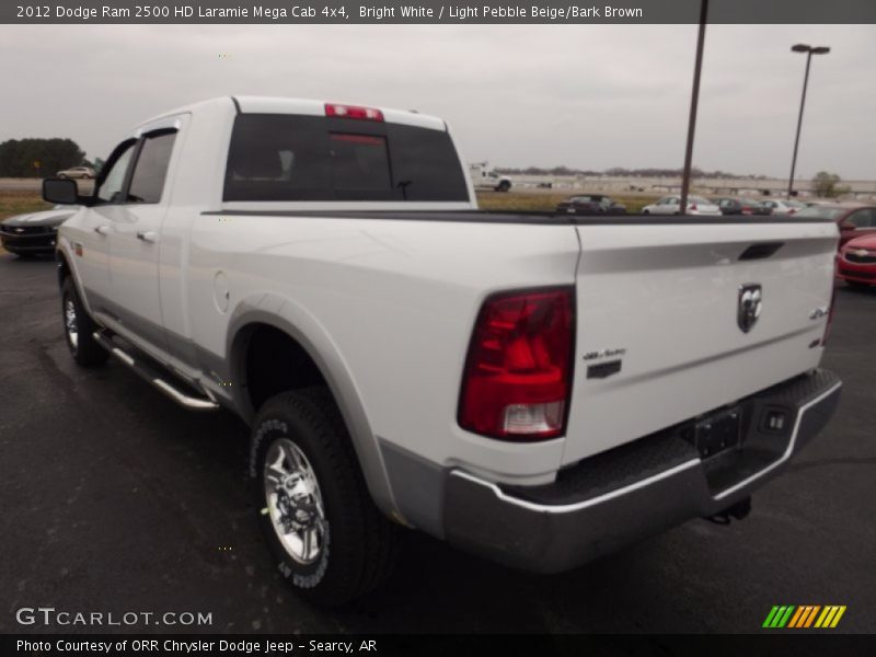 Bright White / Light Pebble Beige/Bark Brown 2012 Dodge Ram 2500 HD Laramie Mega Cab 4x4