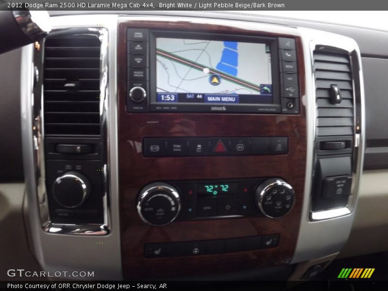 Bright White / Light Pebble Beige/Bark Brown 2012 Dodge Ram 2500 HD Laramie Mega Cab 4x4