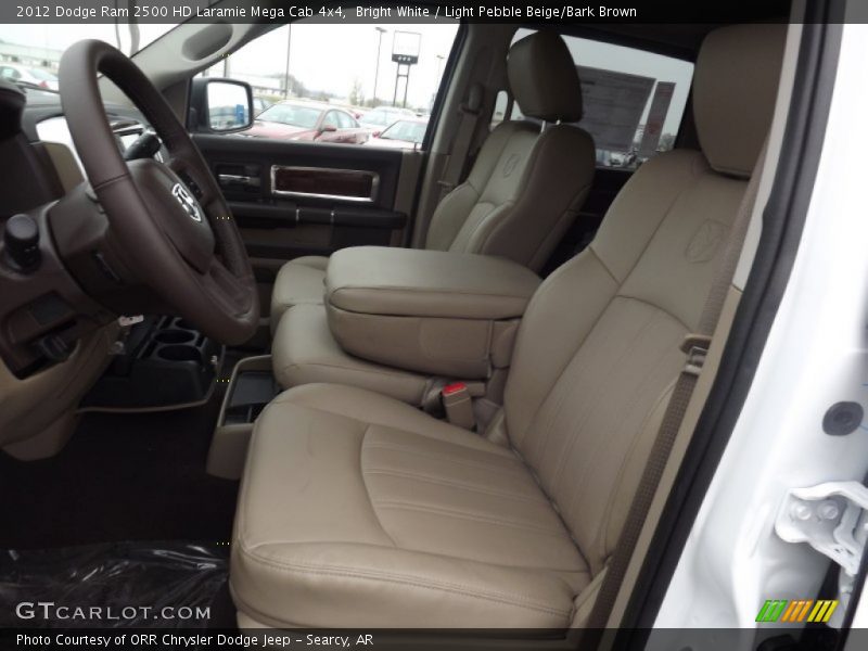 Bright White / Light Pebble Beige/Bark Brown 2012 Dodge Ram 2500 HD Laramie Mega Cab 4x4