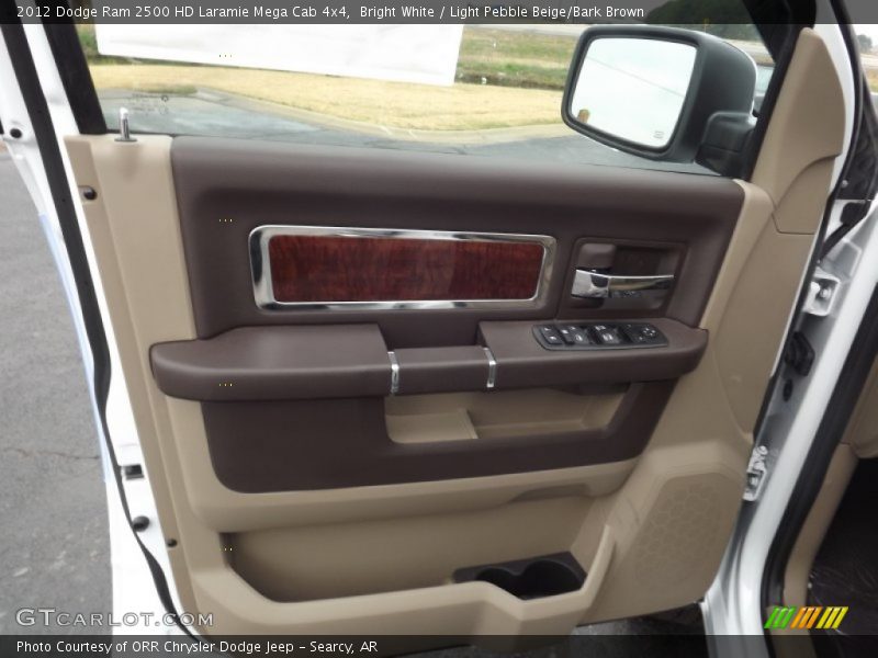 Bright White / Light Pebble Beige/Bark Brown 2012 Dodge Ram 2500 HD Laramie Mega Cab 4x4