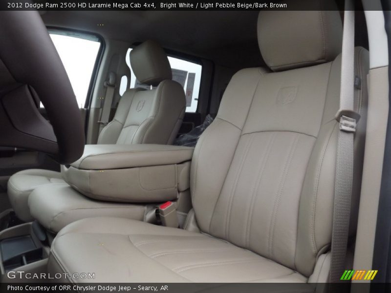 Bright White / Light Pebble Beige/Bark Brown 2012 Dodge Ram 2500 HD Laramie Mega Cab 4x4