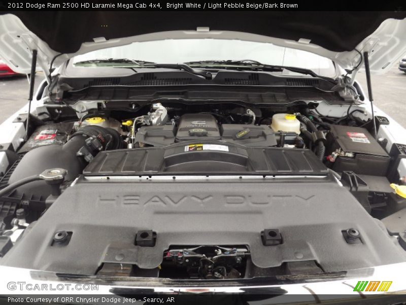Bright White / Light Pebble Beige/Bark Brown 2012 Dodge Ram 2500 HD Laramie Mega Cab 4x4