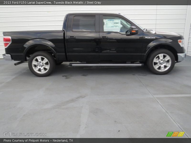 Tuxedo Black Metallic / Steel Gray 2013 Ford F150 Lariat SuperCrew