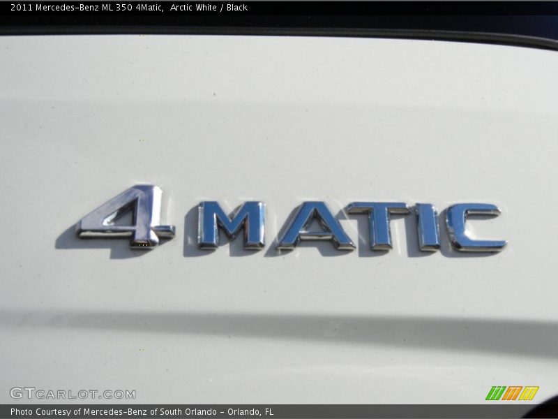 Arctic White / Black 2011 Mercedes-Benz ML 350 4Matic