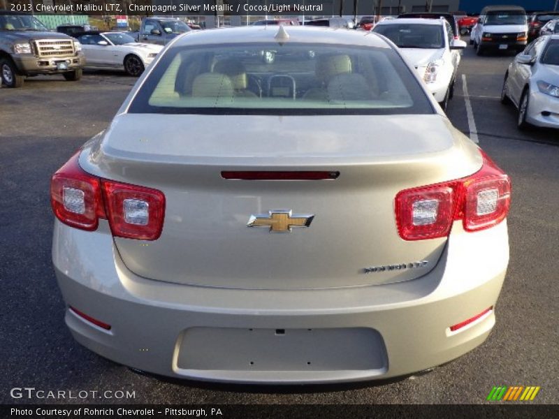 Champagne Silver Metallic / Cocoa/Light Neutral 2013 Chevrolet Malibu LTZ