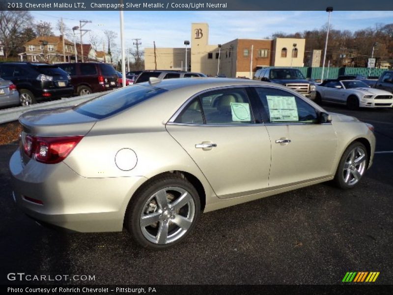 Champagne Silver Metallic / Cocoa/Light Neutral 2013 Chevrolet Malibu LTZ