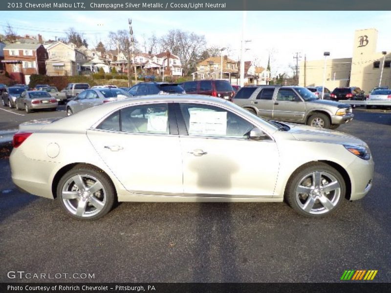 Champagne Silver Metallic / Cocoa/Light Neutral 2013 Chevrolet Malibu LTZ