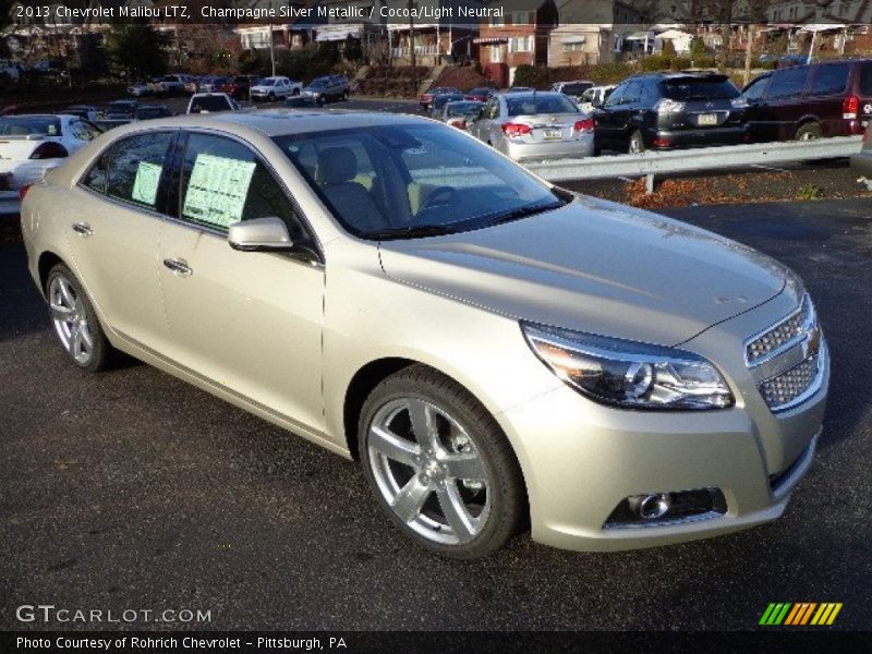 Champagne Silver Metallic / Cocoa/Light Neutral 2013 Chevrolet Malibu LTZ