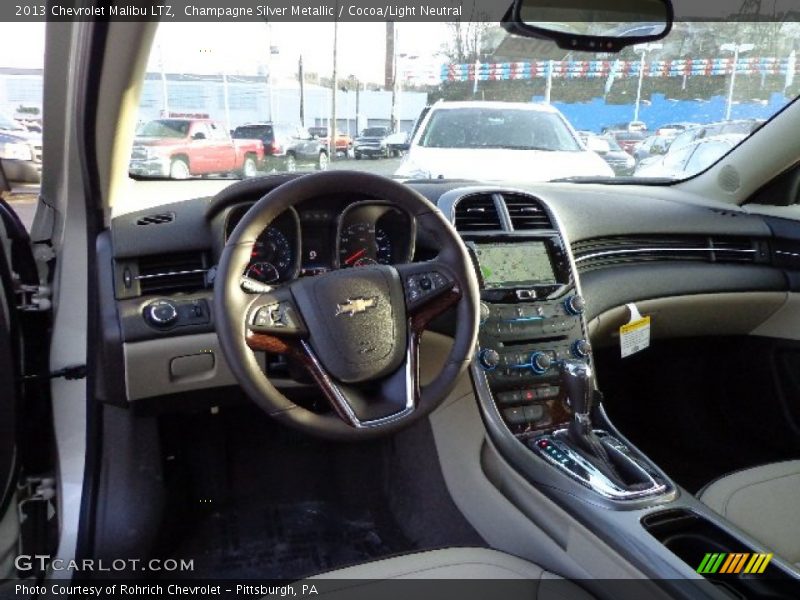 Champagne Silver Metallic / Cocoa/Light Neutral 2013 Chevrolet Malibu LTZ