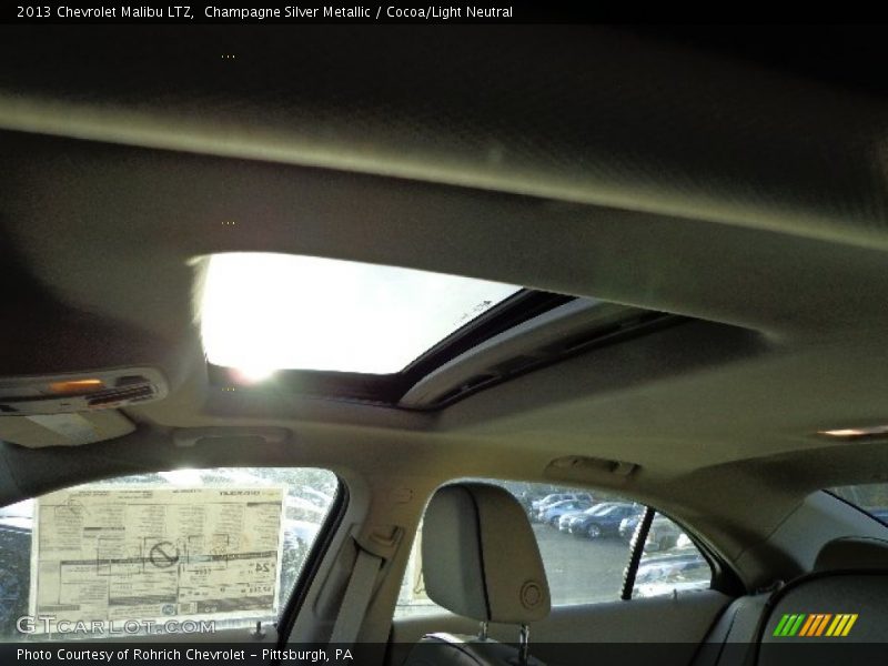 Champagne Silver Metallic / Cocoa/Light Neutral 2013 Chevrolet Malibu LTZ