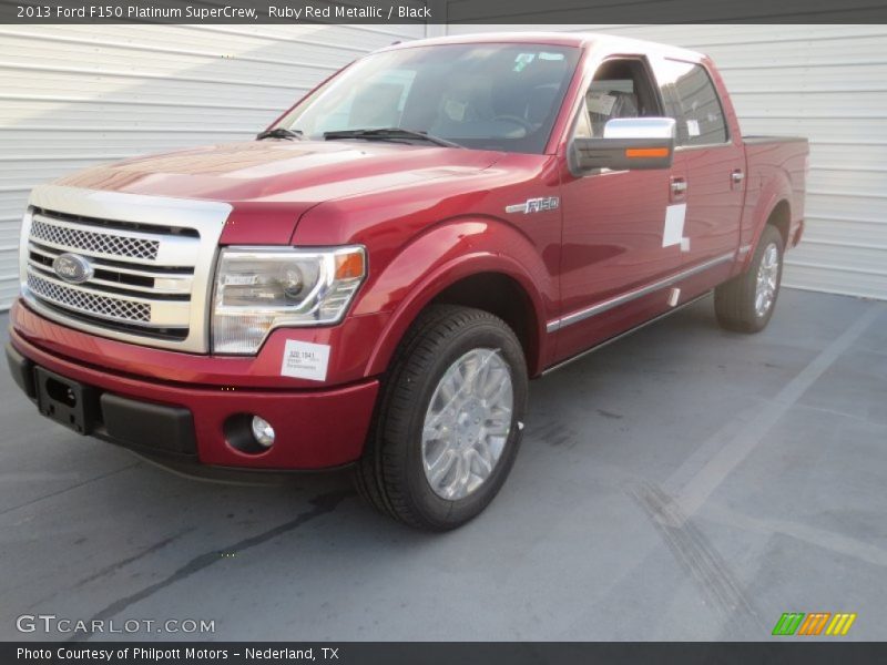 Ruby Red Metallic / Black 2013 Ford F150 Platinum SuperCrew
