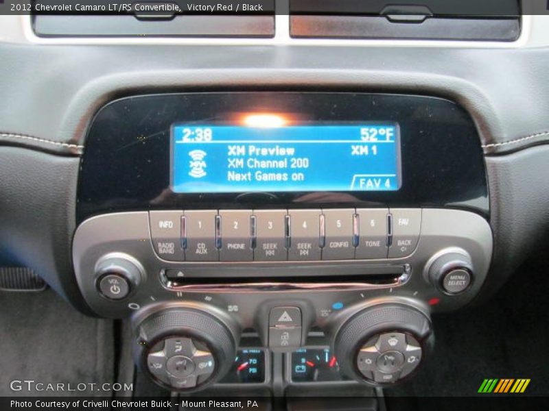 Controls of 2012 Camaro LT/RS Convertible