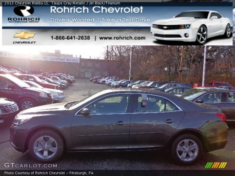 Taupe Gray Metallic / Jet Black/Titanium 2013 Chevrolet Malibu LS