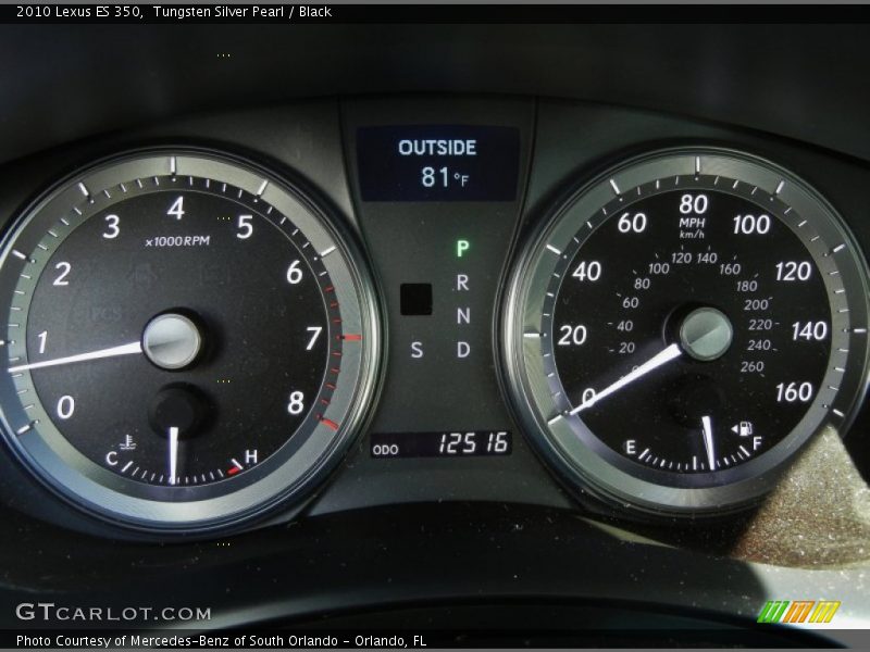 Tungsten Silver Pearl / Black 2010 Lexus ES 350