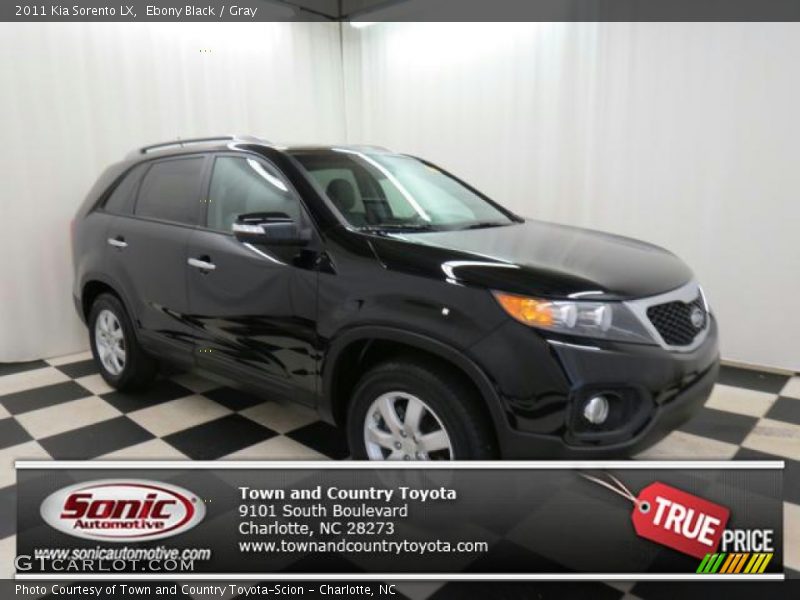 Ebony Black / Gray 2011 Kia Sorento LX
