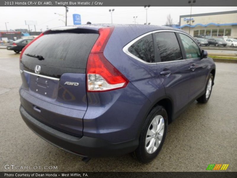 Twilight Blue Metallic / Gray 2013 Honda CR-V EX AWD