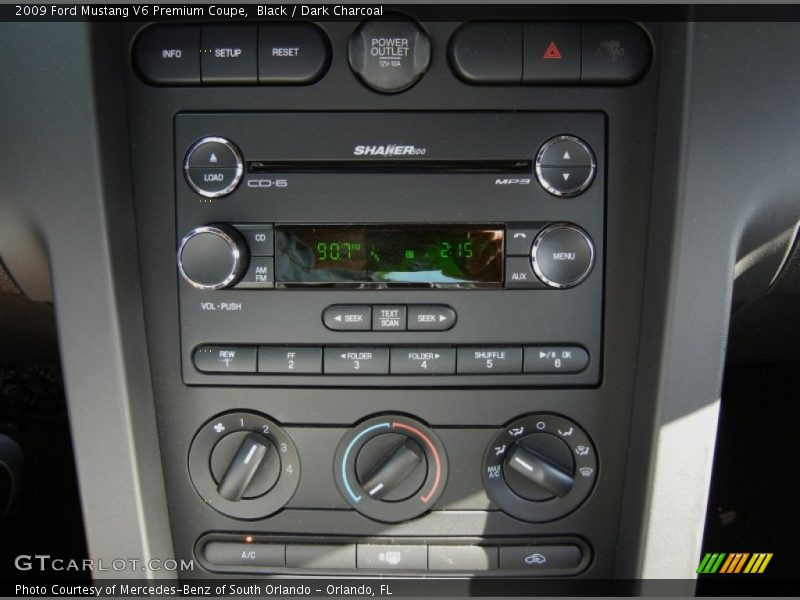 Controls of 2009 Mustang V6 Premium Coupe