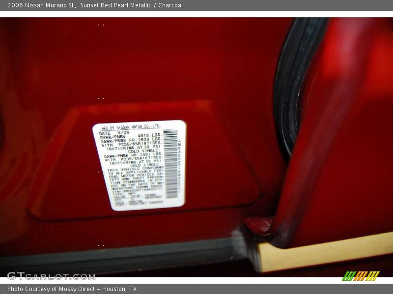 Sunset Red Pearl Metallic / Charcoal 2006 Nissan Murano SL