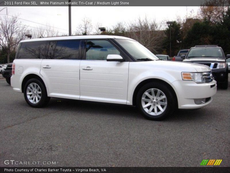 White Platinum Metallic Tri-Coat / Medium Light Stone 2011 Ford Flex SEL