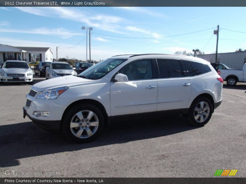 White / Light Gray/Ebony 2012 Chevrolet Traverse LTZ
