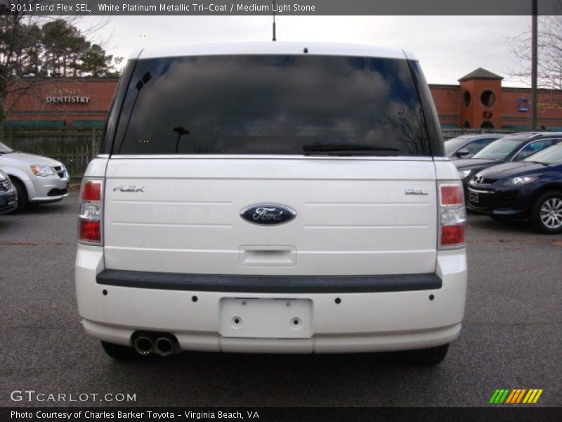 White Platinum Metallic Tri-Coat / Medium Light Stone 2011 Ford Flex SEL