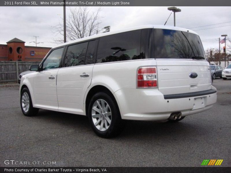 White Platinum Metallic Tri-Coat / Medium Light Stone 2011 Ford Flex SEL