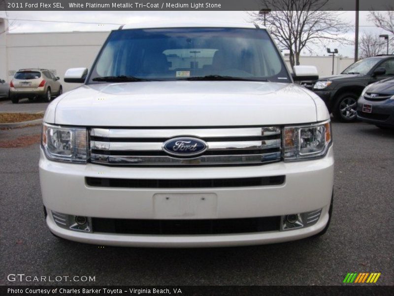 White Platinum Metallic Tri-Coat / Medium Light Stone 2011 Ford Flex SEL
