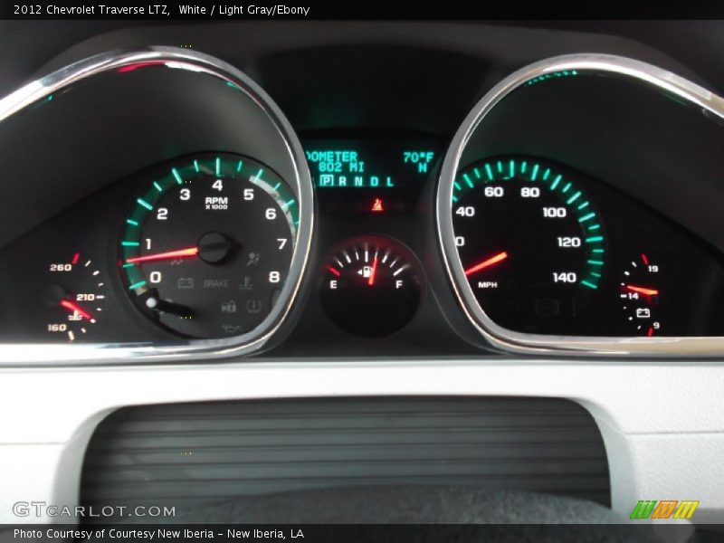 White / Light Gray/Ebony 2012 Chevrolet Traverse LTZ