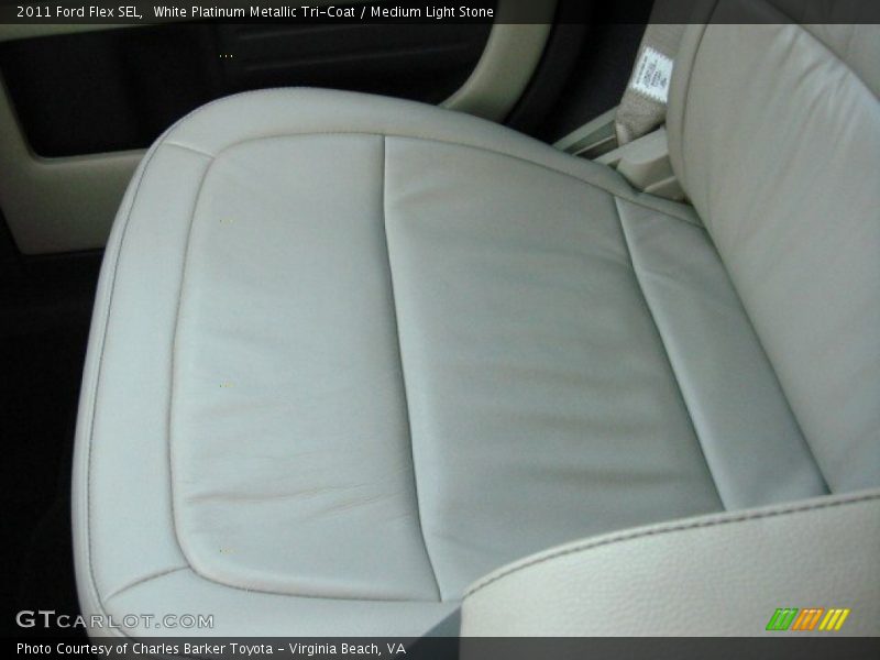 White Platinum Metallic Tri-Coat / Medium Light Stone 2011 Ford Flex SEL