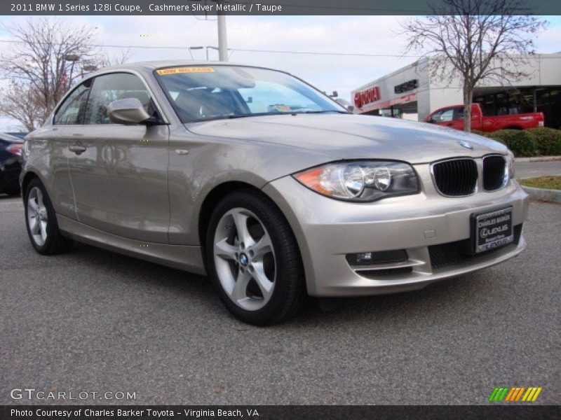 Cashmere Silver Metallic / Taupe 2011 BMW 1 Series 128i Coupe
