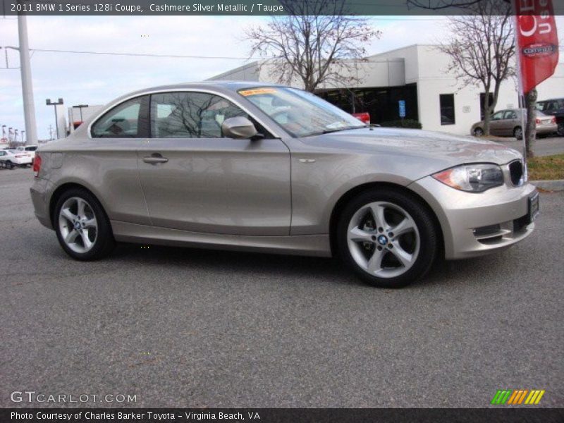 Cashmere Silver Metallic / Taupe 2011 BMW 1 Series 128i Coupe